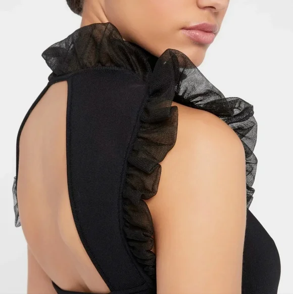 Alice + Olivia Women's Kerrie Ruffled Open Back Luxury Tank. Size XS - Picture 4 of 12